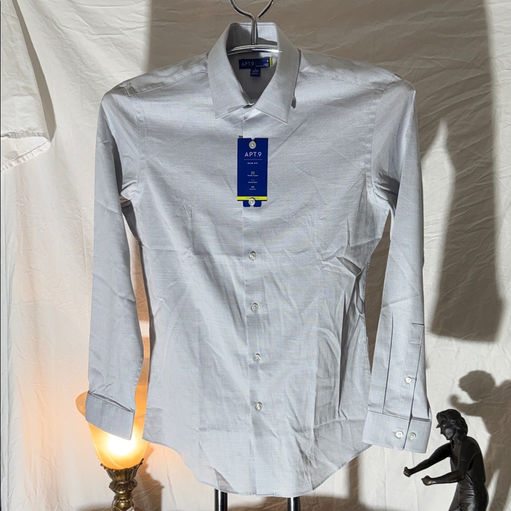 Apt. 9 Men's Light Gray Dress Shirt